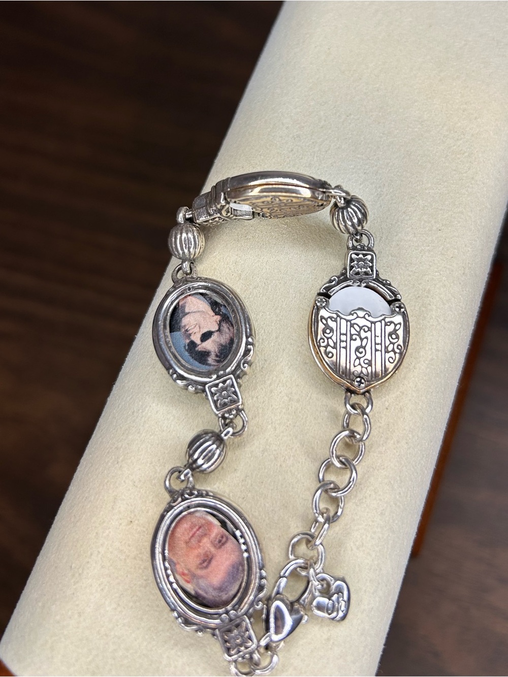 Brighton Memory Lane Photo Bracelet Silver Oval Customizeable Retired